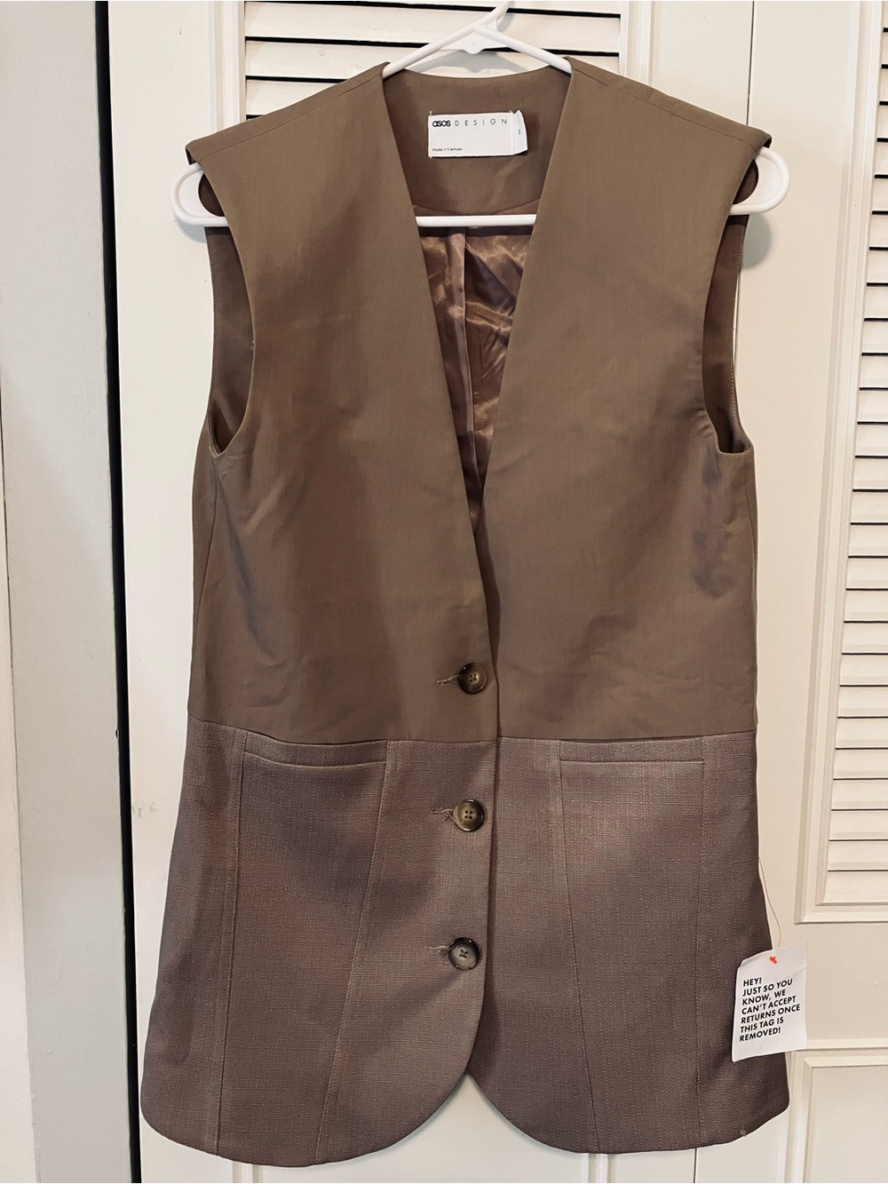 NWT ASOS Design Mocha Oversized Vest Top - Picture 8 of 12